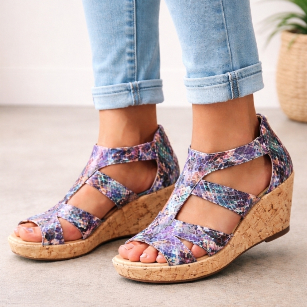 Softspots NEW Rhode Boho Coastal Glam Platform Cork Wedge Sandals 8.5M